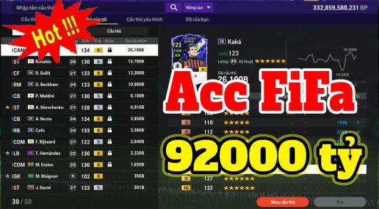 Acc FIFA free siêu khủng