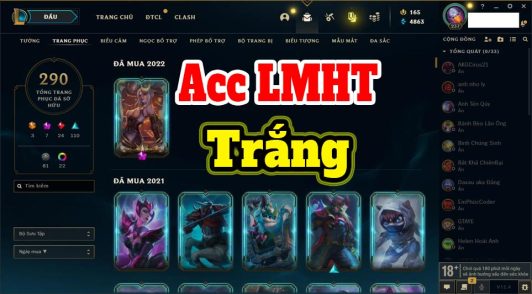 Tặng Acc lmht trắng