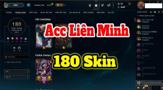 acc liên minh 180 skin